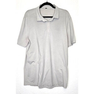 Lululemon Men Metal Vent Tech Polo Shirt Gray XL Pinstripe Sport Golf Preppy